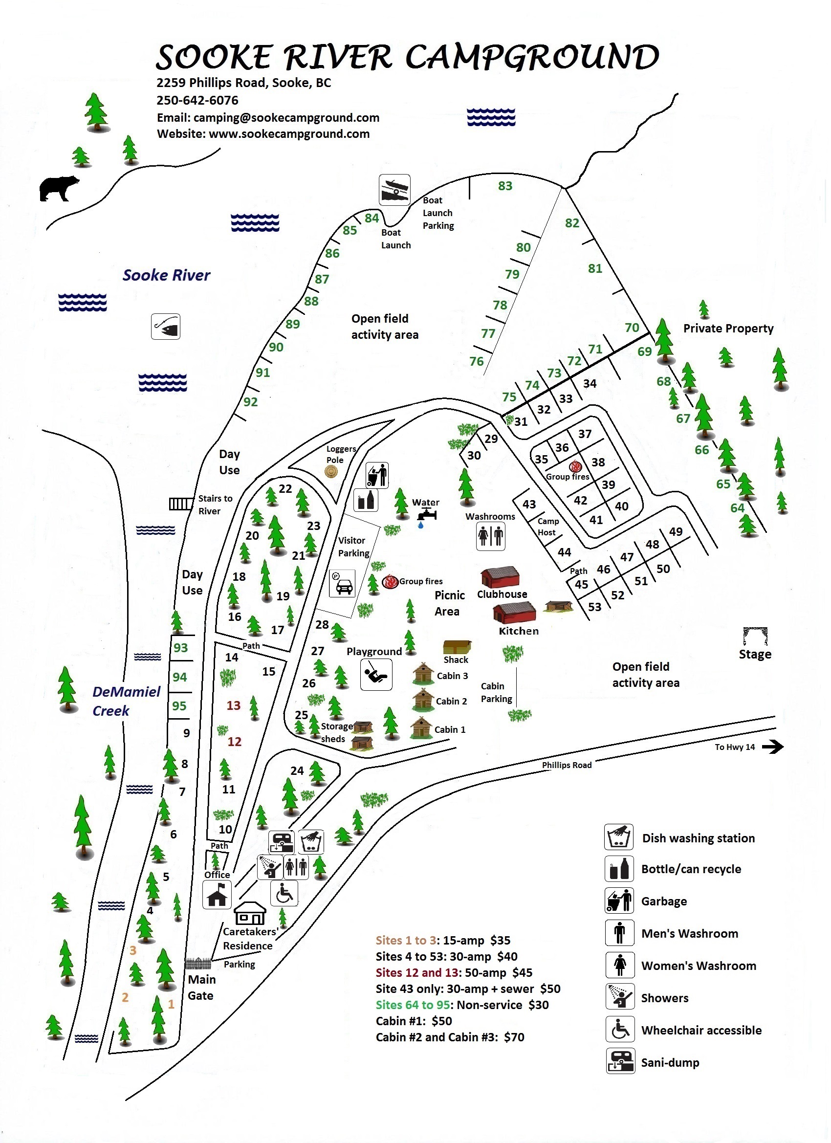 River Rest Resort Campground Map